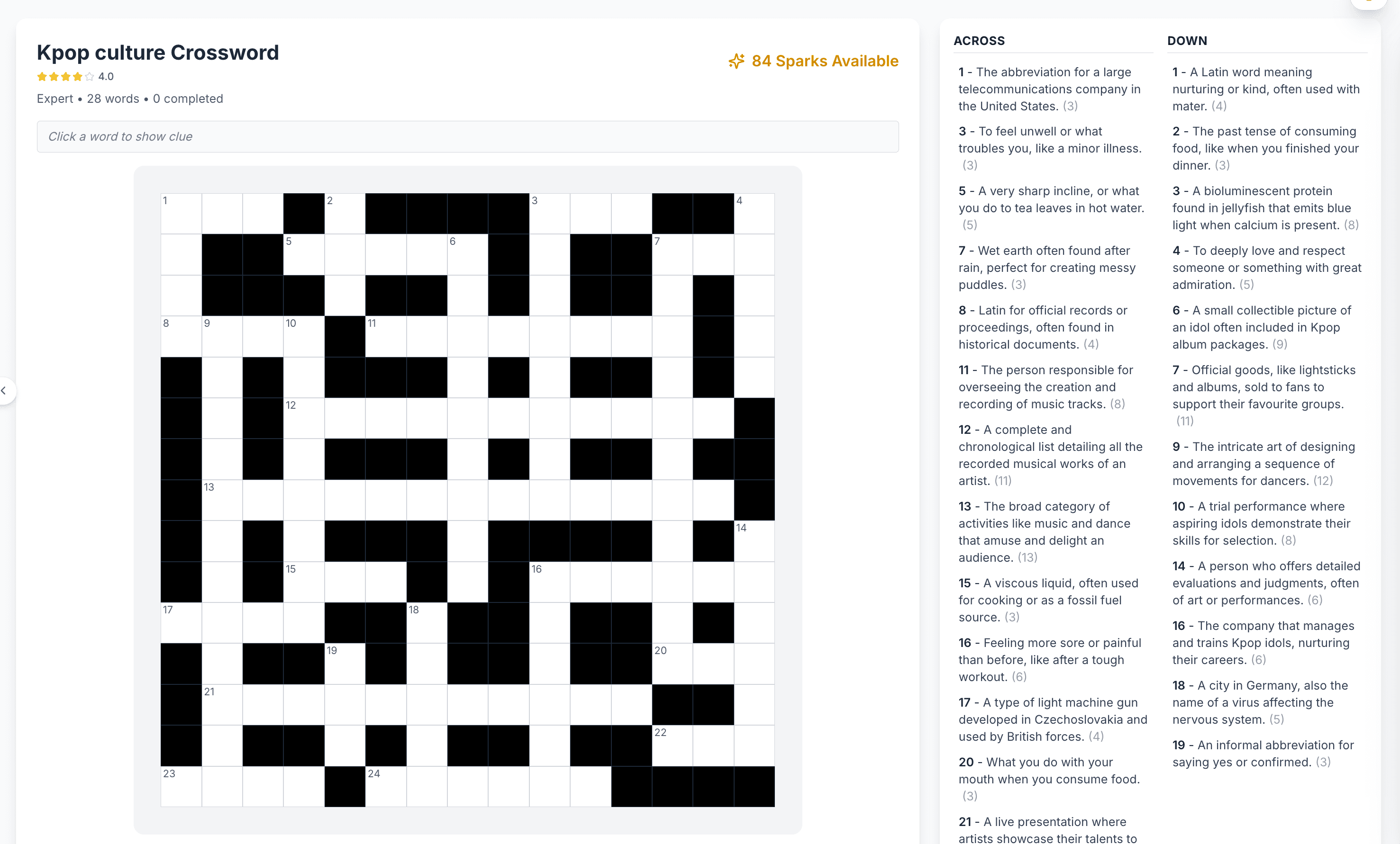 Crosswords – vocabulary and spelling for Year 3-6
